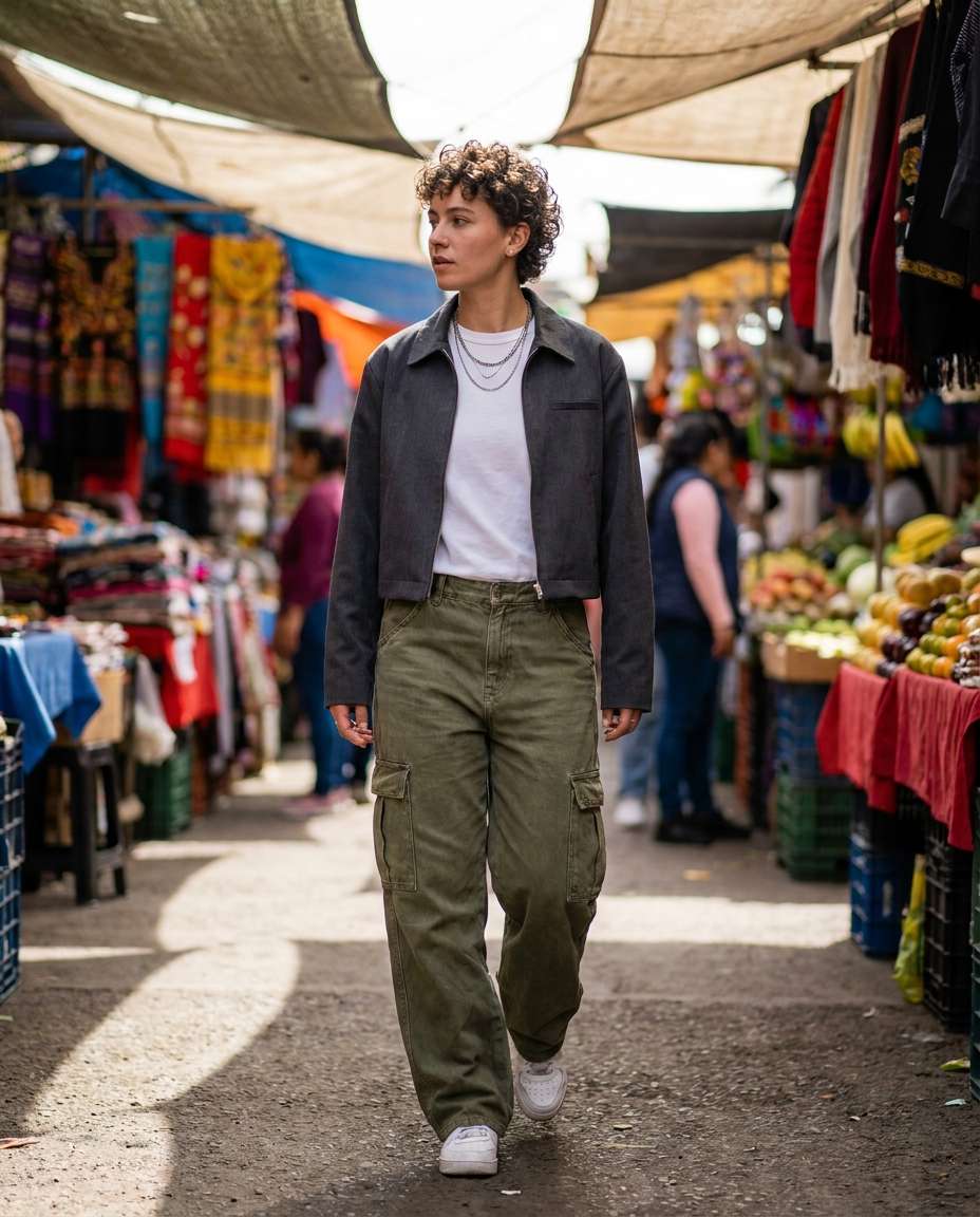 Street Market Colors AI portrait example — Gemini AI Baggy Jeans Streetwear Prompt