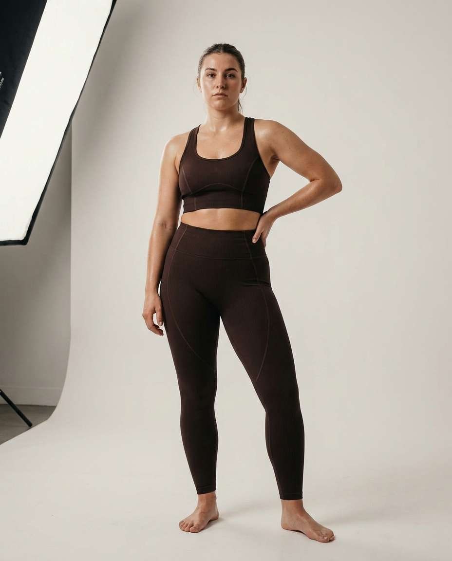 Studio Athleisure Set AI portrait example — Gemini AI Prompt for Workout Clothes