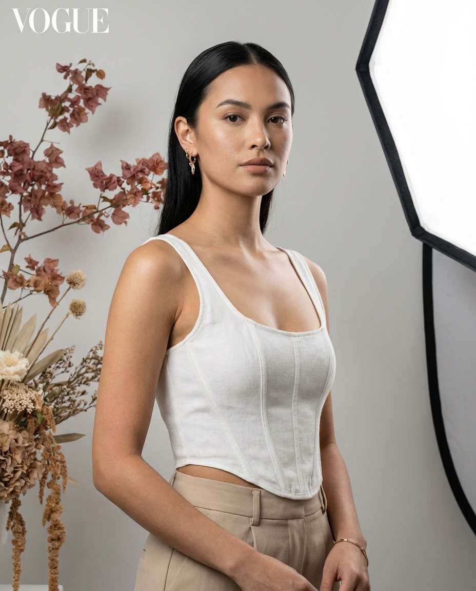 Studio Bloom Backdrop AI portrait example — AI Bougainvillea Photo