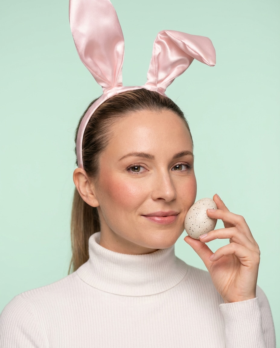 Studio Bunny Close-Up AI portrait example — AI Easter Bunny Photography Prompt