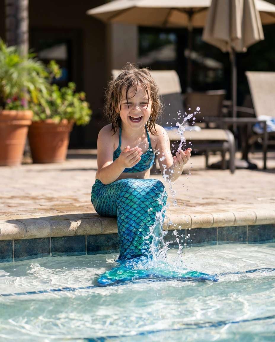 Studio Splash Freeze AI portrait example — Gemini Mermaid Kids Photoshoot Prompts