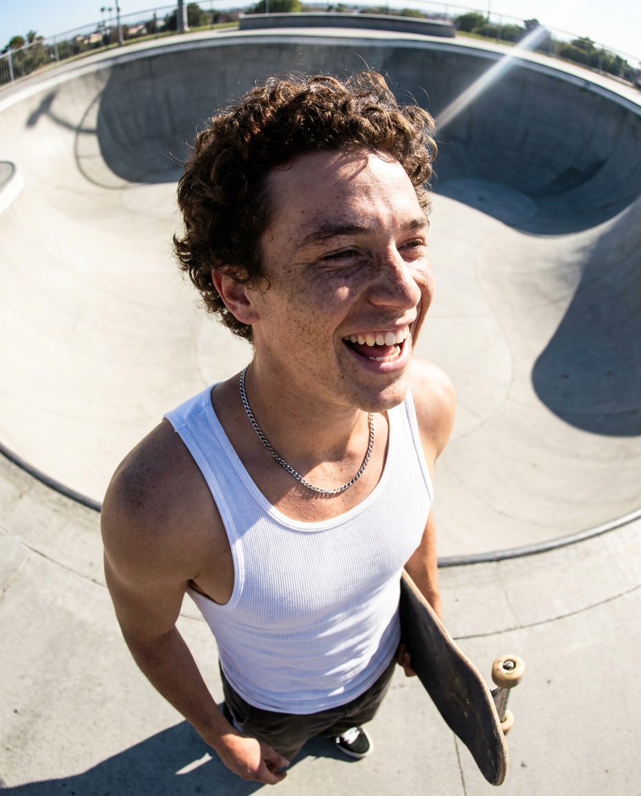 Sunny Skate Park AI portrait — Free Copy & Paste