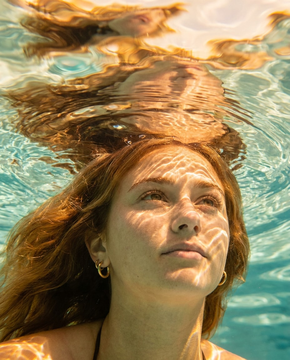 Surfaced Sun Halo AI portrait example — Gemini AI Underwater Prompt