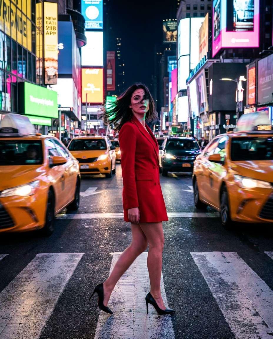 Taxi Light Trails AI portrait