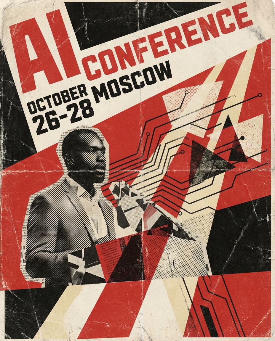 Tech Conference Vanguard AI portrait — Gemini & ChatGPT AI Constructivism Poster Prompts
