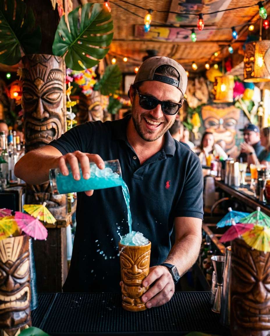 Tiki Tropical Pop AI portrait