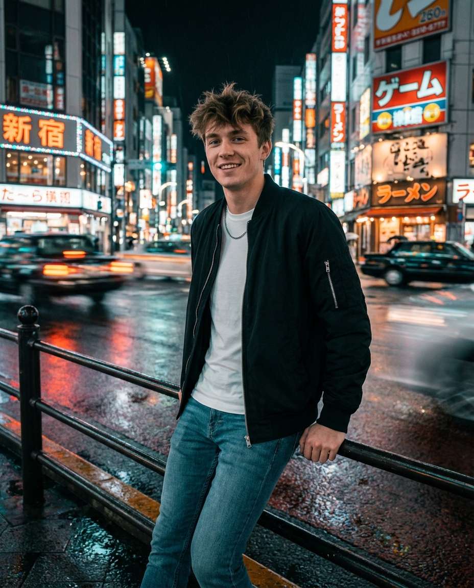 Tokyo Neon Night AI portrait