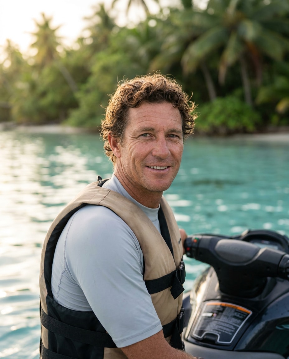 Tropical Lagoon Calm AI portrait example — Gemini AI Jet Ski Photo Prompts for Cinematic, Realistic Action Shots