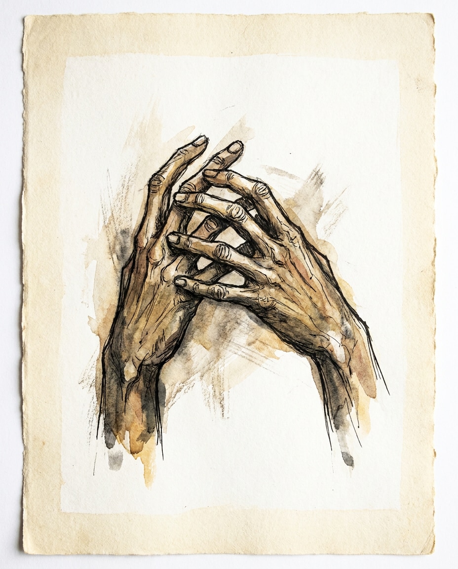 Twisted Hands Close-Up AI portrait