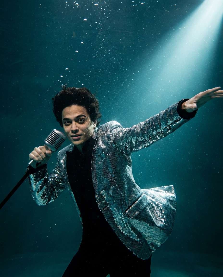 Underwater Music Video AI portrait example — Gemini AI Underwater Prompt