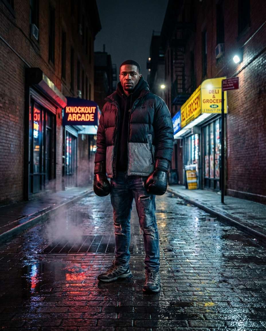 Urban Boxing Fashion AI portrait — Gemini AI Boxing Photo Prompts