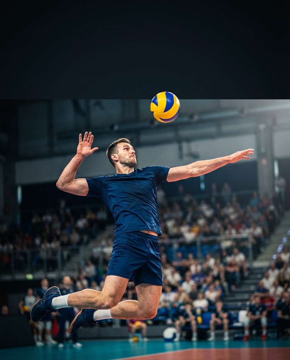 Vertical Highlight Poster AI portrait example — Gemini AI Volleyball Player Photo Prompts