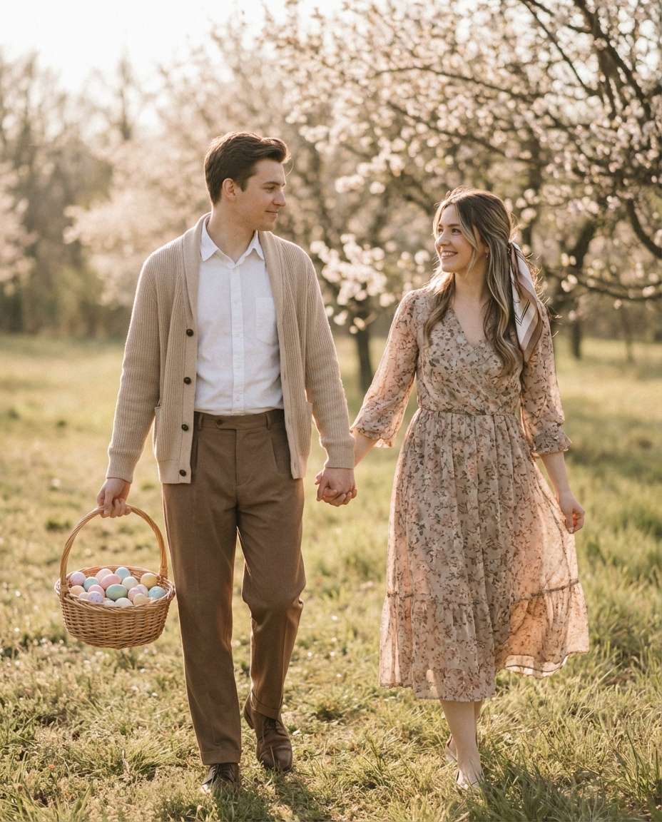 Vintage Film Field AI portrait example — AI Easter Egg Photography Prompt