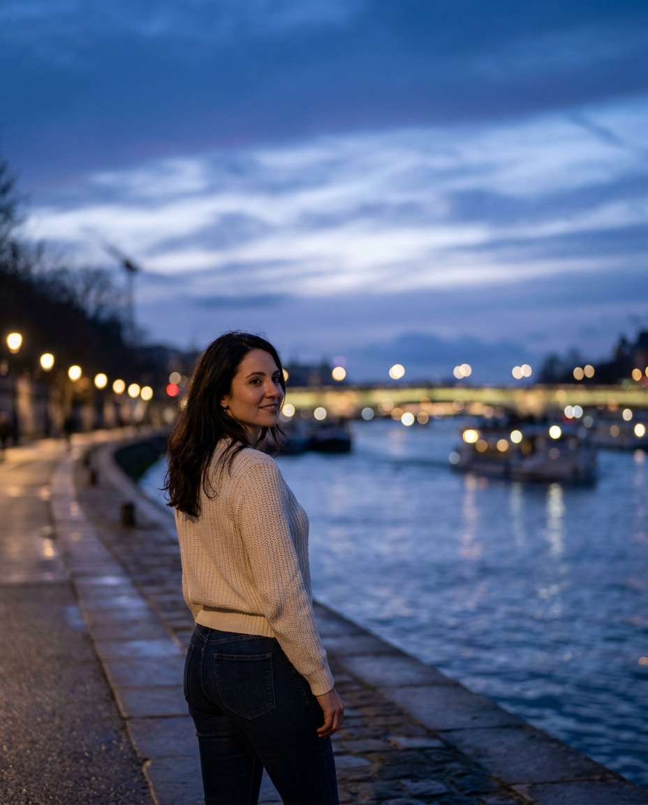 Waterfront Silhouette AI portrait