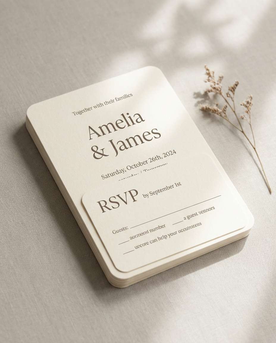 Wedding Invite Minimal AI portrait — AI Minimalist Card Prompts