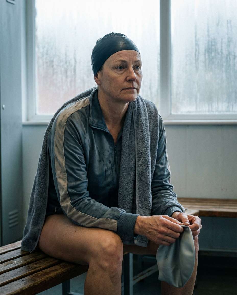 Window Light Locker Room AI portrait example — Gemini AI Swimmer Photo Prompts