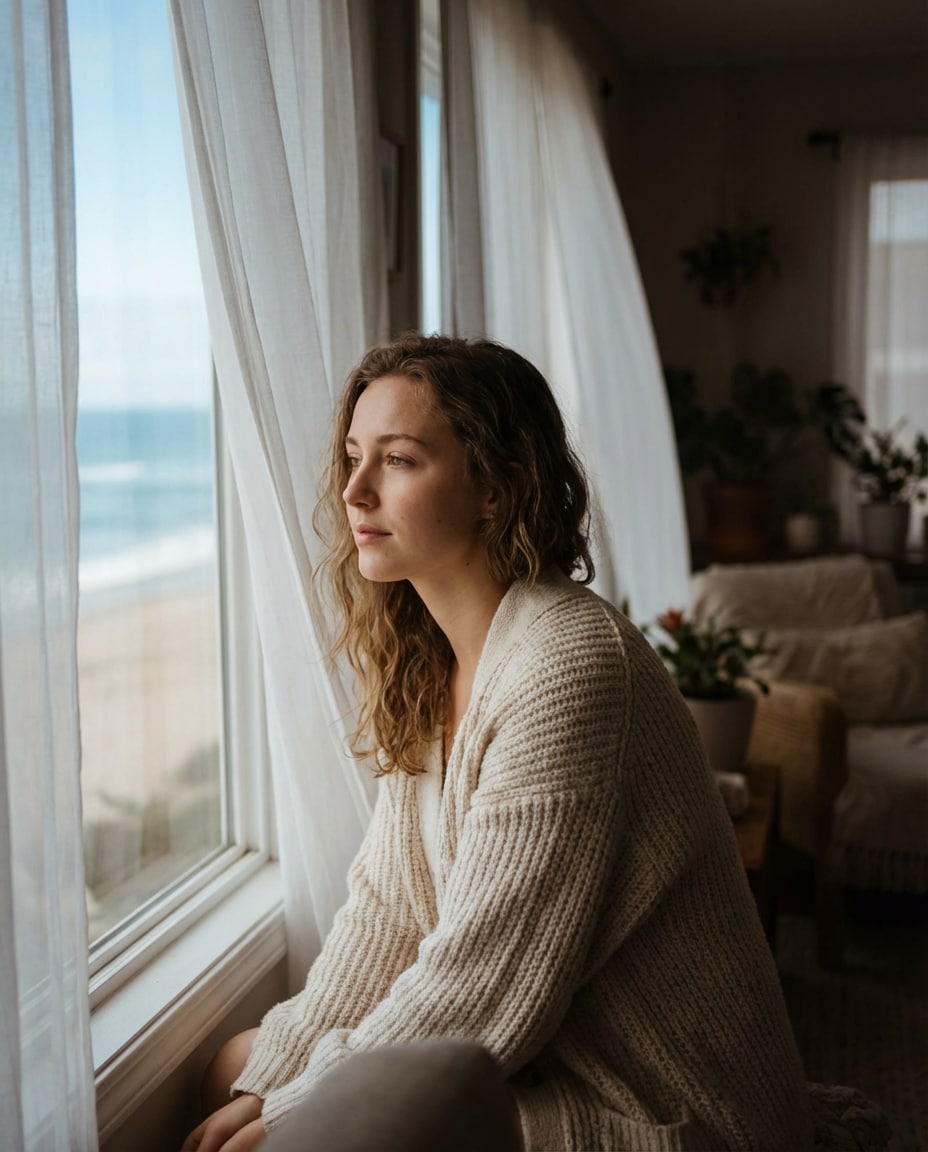 Window Light Ocean View AI portrait — Gemini AI Prompt Sza Over The Sea