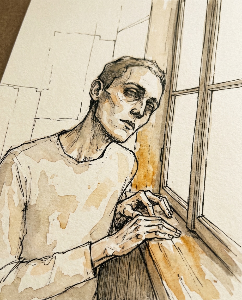 Window Light Quiet AI portrait example — Gemini & ChatGPT AI Egon Schiele Art Prompts