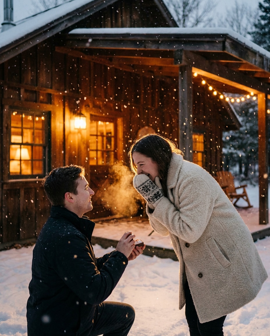 Winter Cabin Glow AI portrait example — Gemini AI Prompt for Proposal