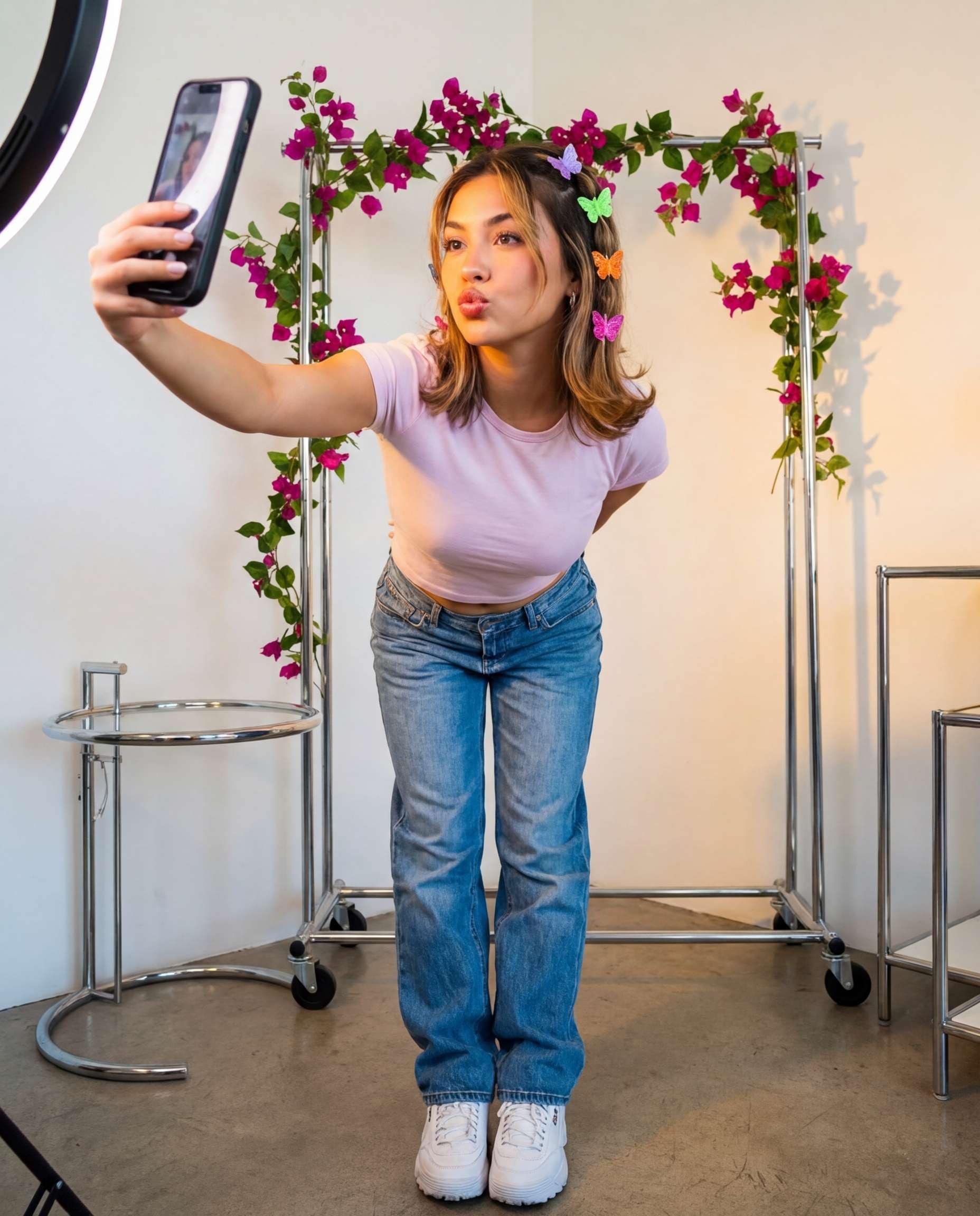 Y2K Mirror Selfie AI portrait example — AI Bougainvillea Photo