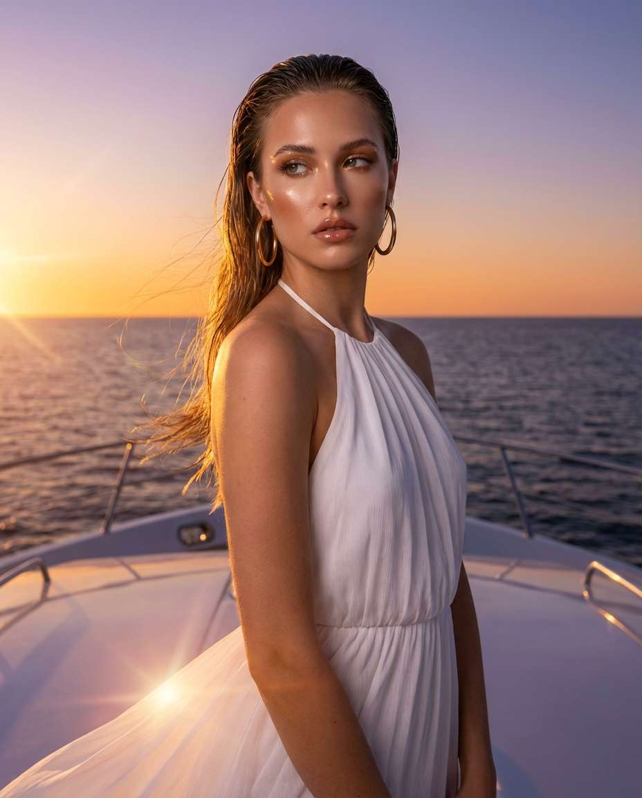 Yacht Deck Glam AI portrait — Gemini AI Prompt Sza Over The Sea