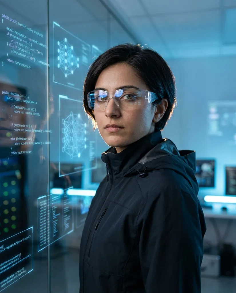 AI Lab Holograms AI portrait example — Gemini AI Scientist Photo Prompts