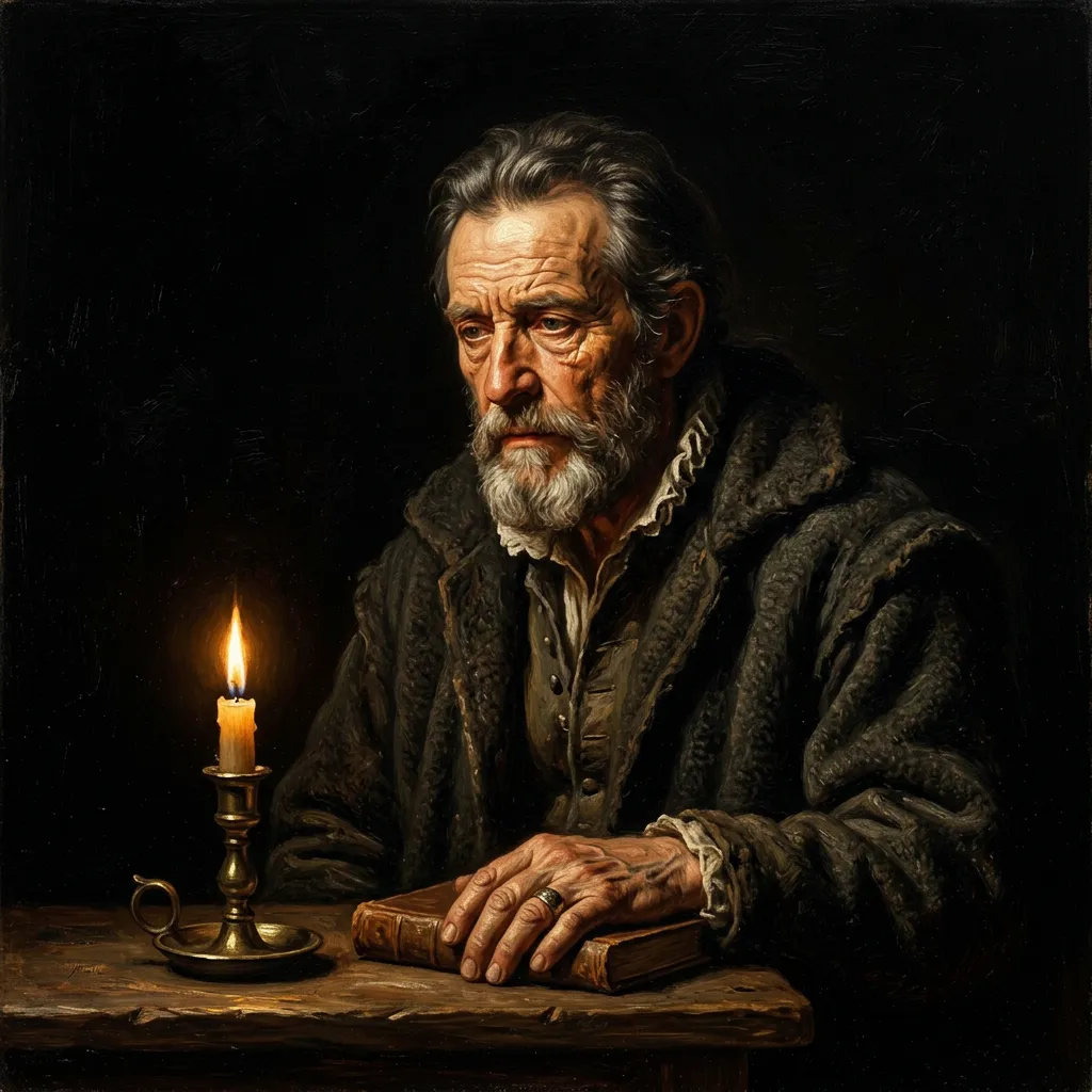 Baroque Candlelight Shadow AI Portrait AI portrait example — Fine Art & Painting