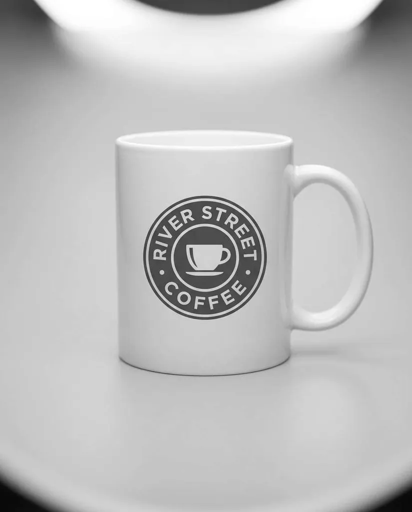 Coffee Shop Logo Badge AI portrait example — Gemini AI Mug Design prompts