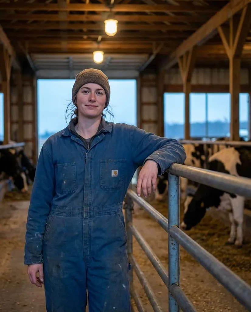 Dairy Barn Calm AI portrait example — Gemini AI Farmer Photo Prompts