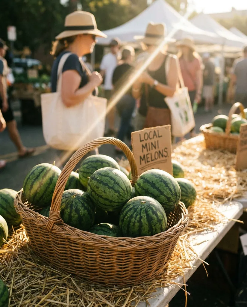 Farmers Market Basket AI portrait example — Copy-Paste Free Gemini and ChatGPT AI Watermelon Image Prompts