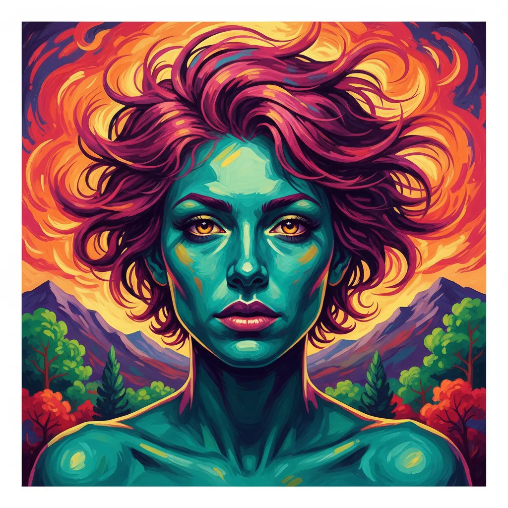 Fauvist Wild Beast Color AI Portrait AI portrait example — Fine Art & Painting