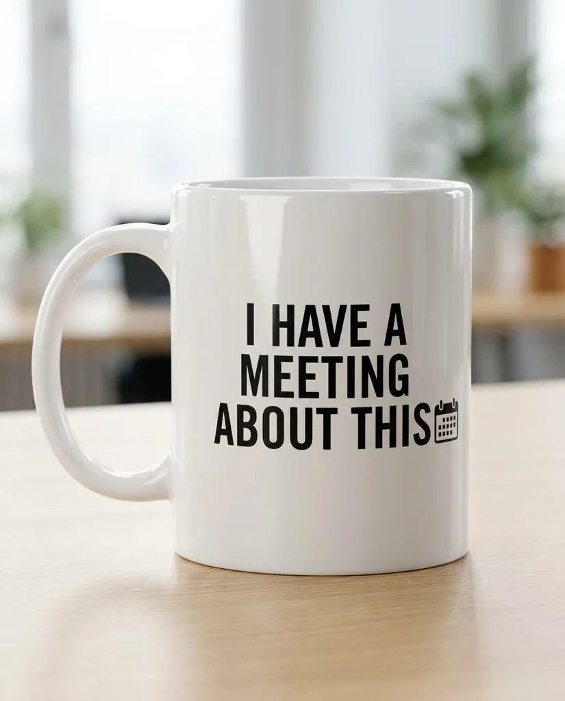 Funny Office Mug AI portrait example — Gemini AI Mug Design prompts