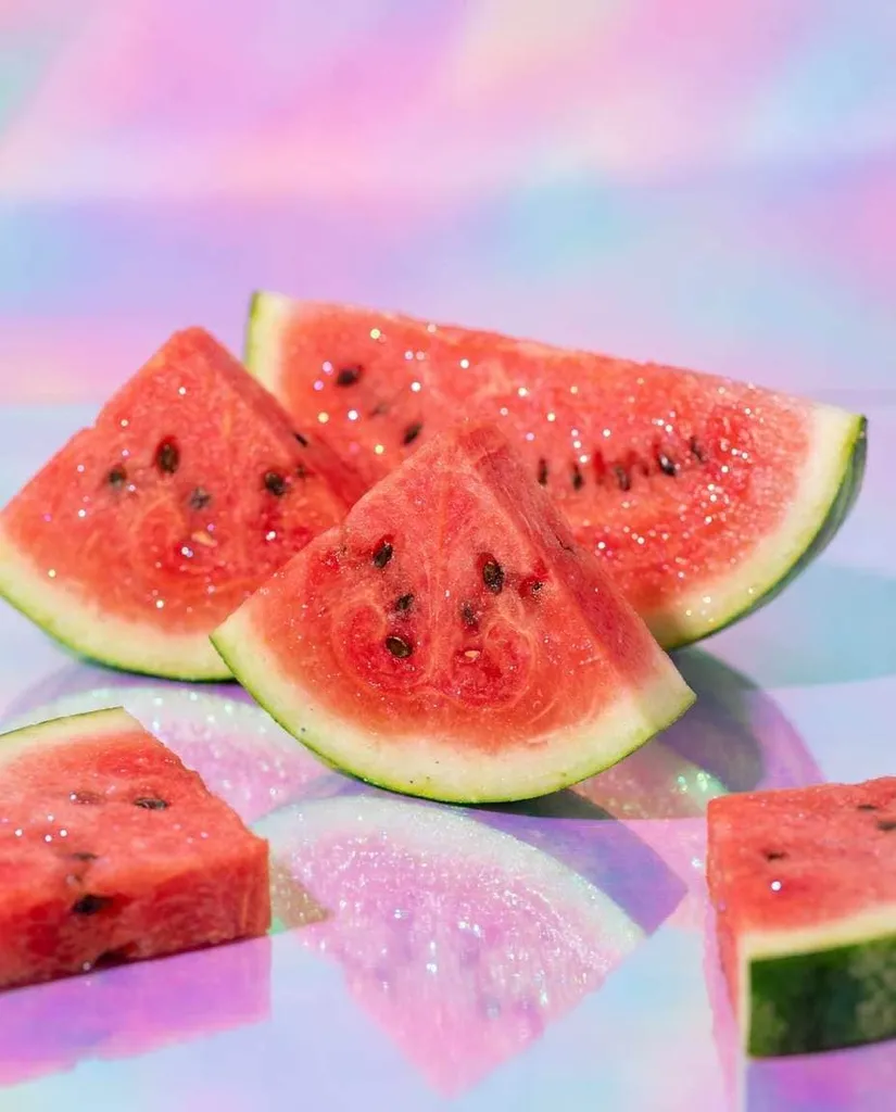 Glitter Gel Aesthetic AI portrait example — Copy-Paste Free Gemini and ChatGPT AI Watermelon Image Prompts