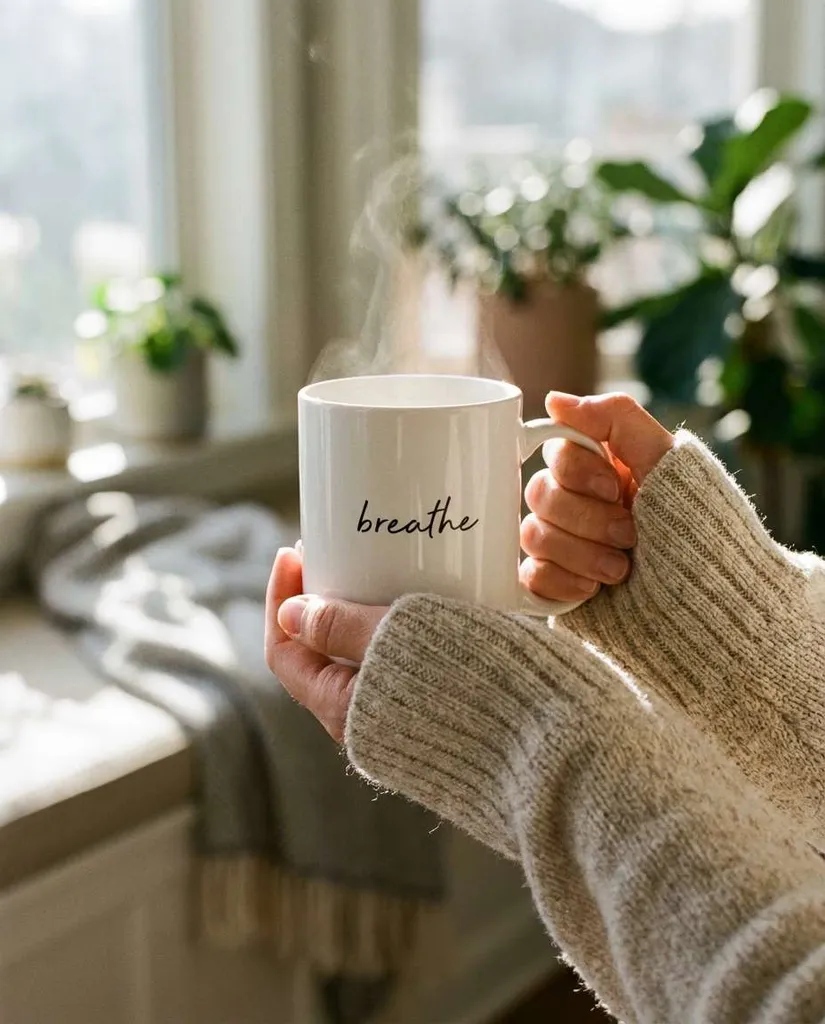 Hands Holding Mug AI portrait example — Gemini AI Mug Design prompts