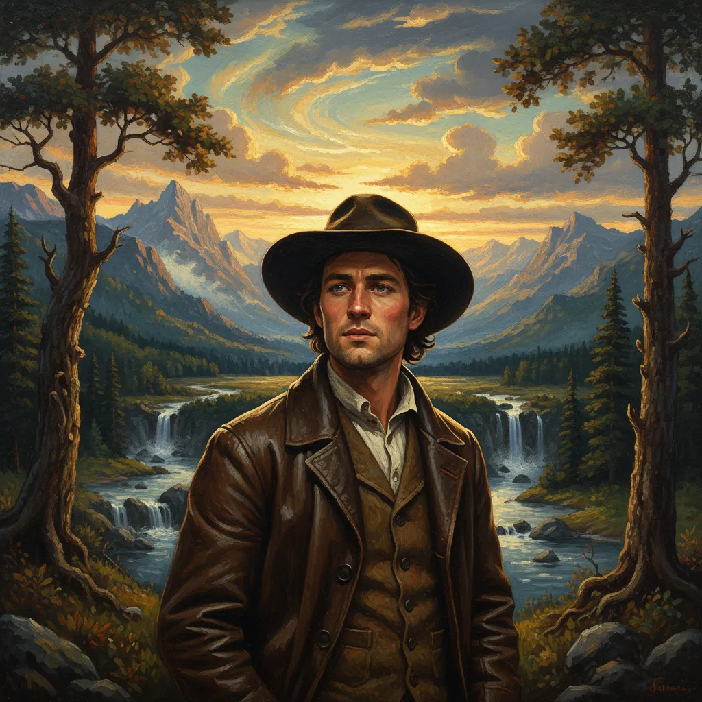 Hudson River School Wilderness AI Portrait AI portrait example — Fine Art & Painting
