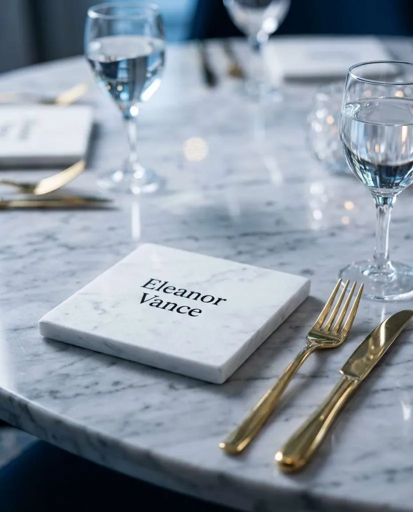 Luxury Marble Texture AI portrait example — AI Place Card Prompts