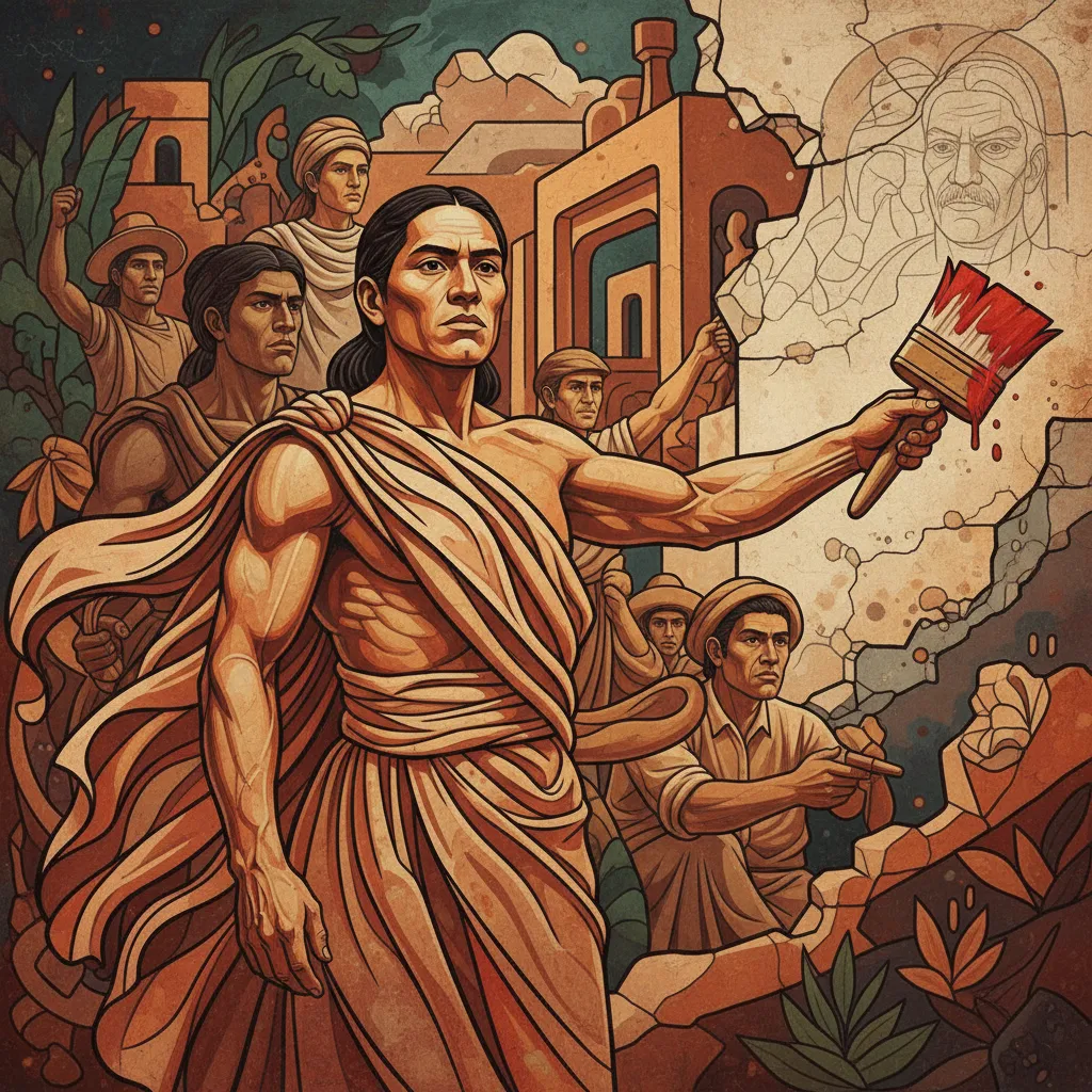 Mexican Muralist Revolution AI Portrait AI portrait example — Fine Art & Painting