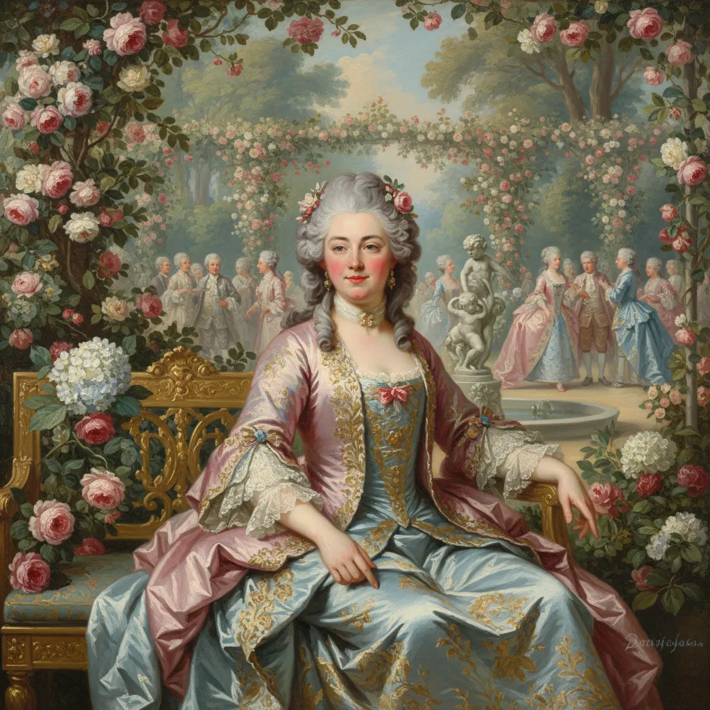 Rococo Pastel Garden Party AI Trend AI portrait example — Fine Art & Painting