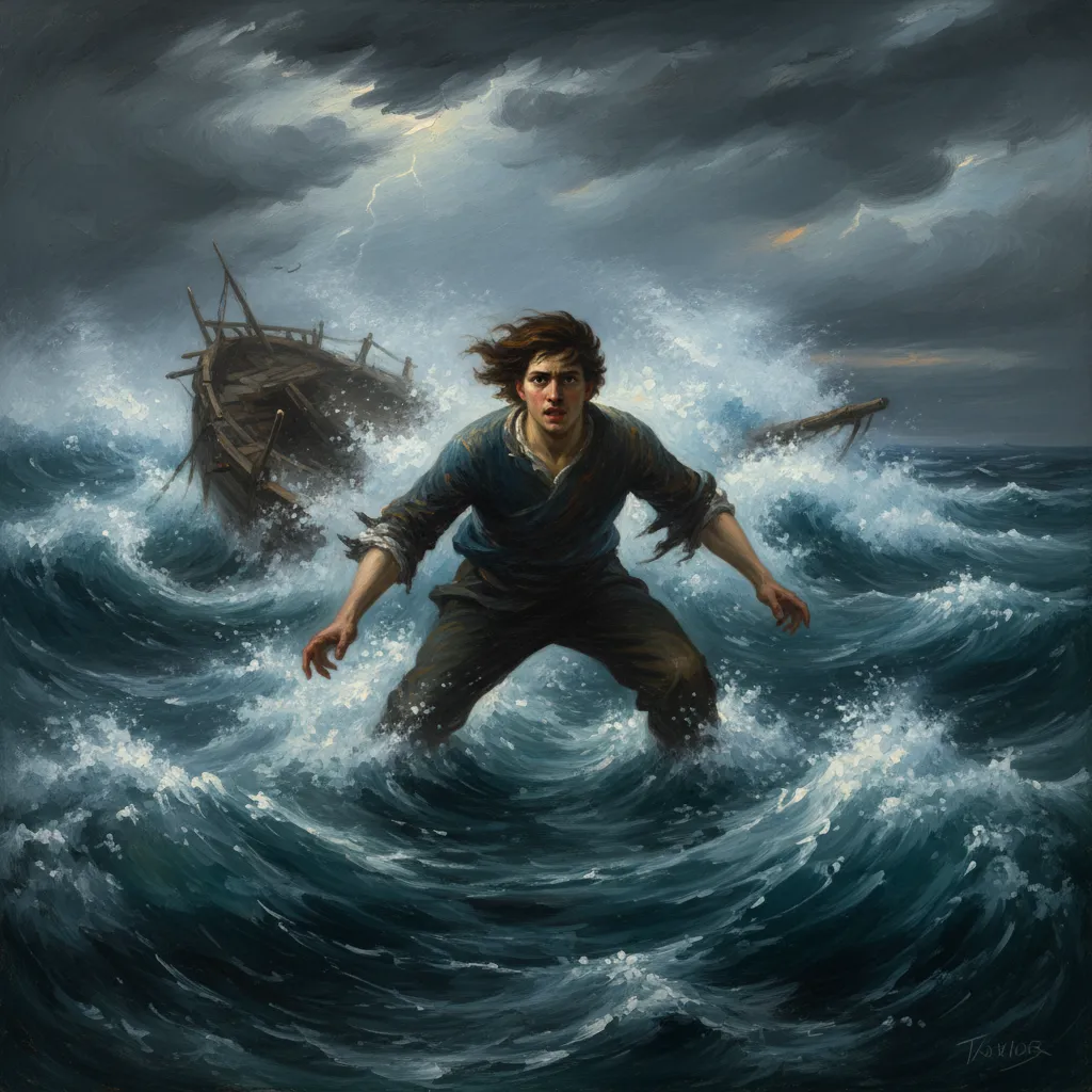 Romanticist Shipwreck Storm AI Portrait AI portrait example — Fine Art & Painting