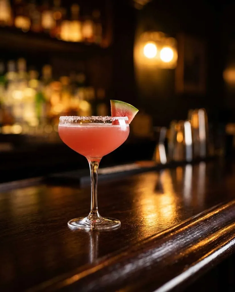 Watermelon Cocktail Bar AI portrait example — Copy-Paste Free Gemini and ChatGPT AI Watermelon Image Prompts