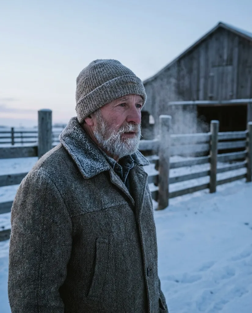 Winter Barn Breath AI portrait example — Gemini AI Farmer Photo Prompts